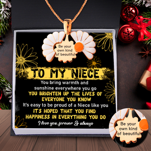 Hidden Message Daisy Necklace - Family - To My Niece - I Love You, Forever & Always - Ukgngi28007