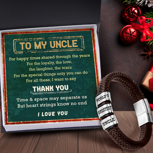 Leather Bracelet - Family - To My Uncle - For All These, I Want To Say Thank You - Ukgbzl29002