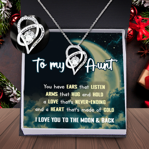 Heart Crystal Necklace - Family - To My Aunt - I Love You To The Moon & Back - Ukgnzk30005