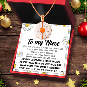 Hidden Message Daisy Necklace - Family - To My Niece - I Hope You Take The Time To Explore Your Dreams - Ukgngi28001