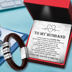Leather Bracelet - Nurse - To My Husband - I Love You, Always & Forever - Ukgbzl14012