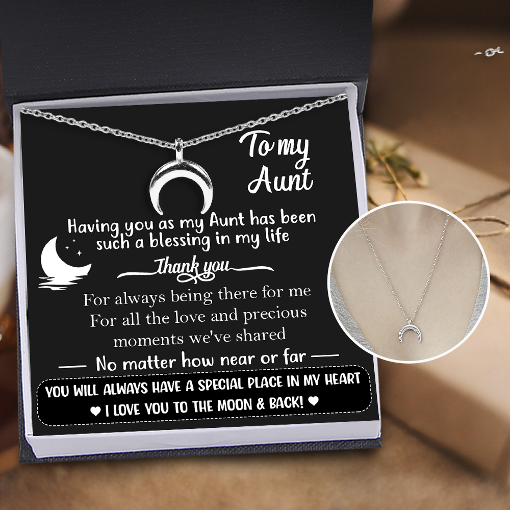 Charmy Moon Necklace - Family - To My Aunt - Thank You - Ukgnns30002