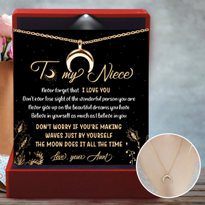 Charmy Moon Necklace - Family - To My Niece - Never Give Up On The Beautiful Dreams You Have - Ukgnns28003