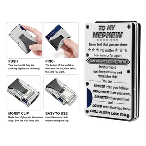 Metal Money Clip Wallet - Family - To My Nephew - I Am Always Right There In Your Heart - Ukgcca27002
