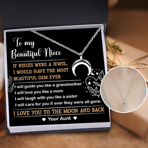 Charmy Moon Necklace - Family - To My Niece - I Love You To The Moon And Back - Ukgnns28006