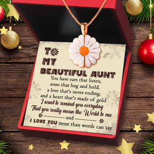 Hidden Message Daisy Necklace - Family - To My Beautiful Aunt - I Love You More Than Words Can Say - Ukgngi30001