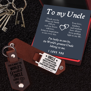 Message Leather Keychain - Family - To My Uncle - Thank You For Filling Our Family With Joy - Ukgkeq29004
