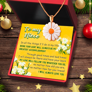 Hidden Message Daisy Necklace - Family - To My Niece - My Love Will Follow You Whatever You Go - Ukgngi28012