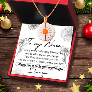 Hidden Message Daisy Necklace - Family - To My Niece - Always Aim To Make Your Heart Happy - Ukgngi28006