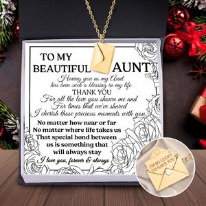 Love Letter Necklace - Family - To My Aunt - I Love You, Forever & Always - Ukgnny30006