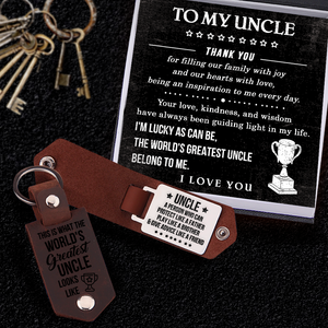 Message Leather Keychain - Family - To My Uncle - Thank You For Filling Our Family With Joy - Ukgkeq29006