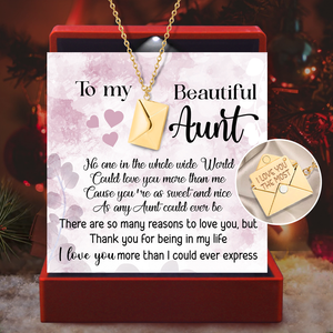 Love Letter Necklace - Family - To My Aunt - I Love You More Than I Could Ever Express - Ukgnny30001