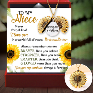 Sunflower Necklace - Family - To My Niece - Never Forget That I Love You - Ukgns28005