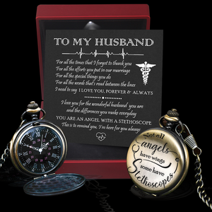 Engraved Pocket Watch - Nurse - To My Husband - I Love You For The Wonderful Husband - Ukgwa14006