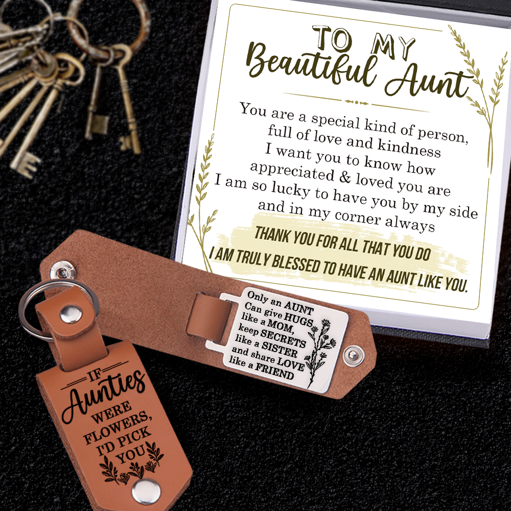 Message Leather Keychain - Family - To My Aunt - I Want You To Know How Appreciated & Loved You Are - Ukgkeq30001