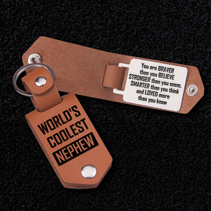 Message Leather Keychain - Family - To My Nephew - I Will Always Love You - Ukgkeq27001