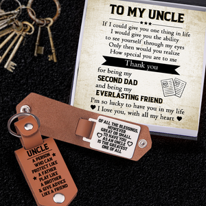 Message Leather Keychain - Family - To My Uncle - I Love You, With All My Heart - Ukgkeq29001
