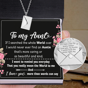 Love Letter Necklace - Family - To My Aunt - I Love You More Than Words Can Say - Ukgnny30005