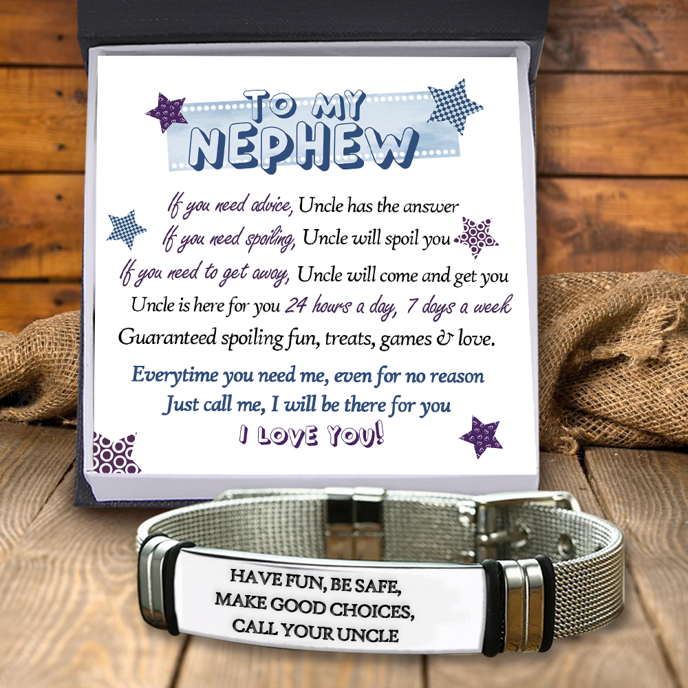 Fashion Bracelet - Family - To My Nephew - Just Call Me, I Will Be There For You - Ukgbe27003