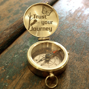 Engraved Compass - Butterfly - To My Soulmate - Trust Your Journey - Ukgpb13004