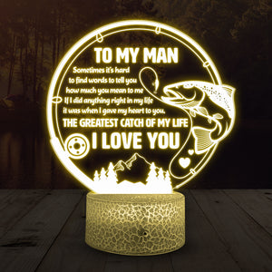 3D Led Light - Trout Fishing Gift - To My Man - How Much You Mean To Me - Ukglca26013