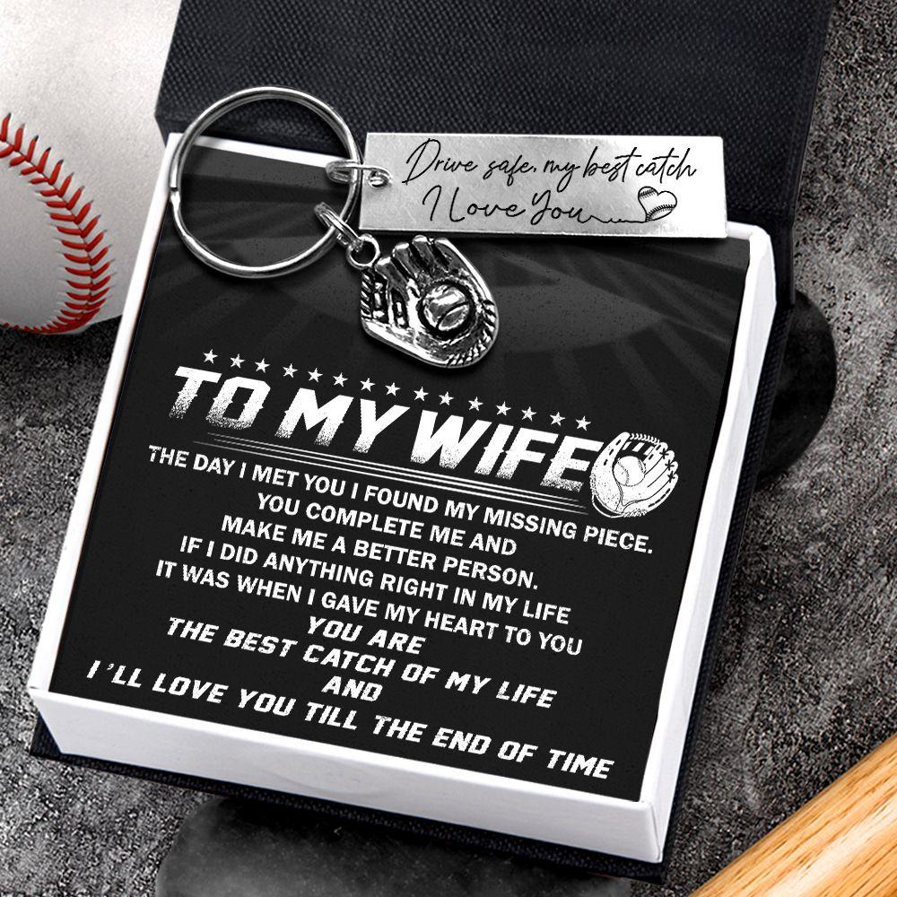 Baseball Glove Keychain - To My Wife - The Day I Met You I Found My Missing Piece - Ukgkax15001 - Love My Soulmate