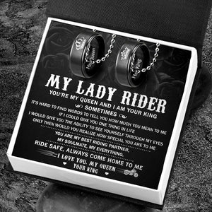 Biker Couple Pendant Necklaces - My Lady Rider - Ride Safe, Always Come Home To Me - Ukgnw13002 - Love My Soulmate