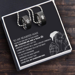 Couple Pendant Necklaces - To My Bearded Man - You're My King And I'm Your Queen - Ukgnw26001 - Love My Soulmate