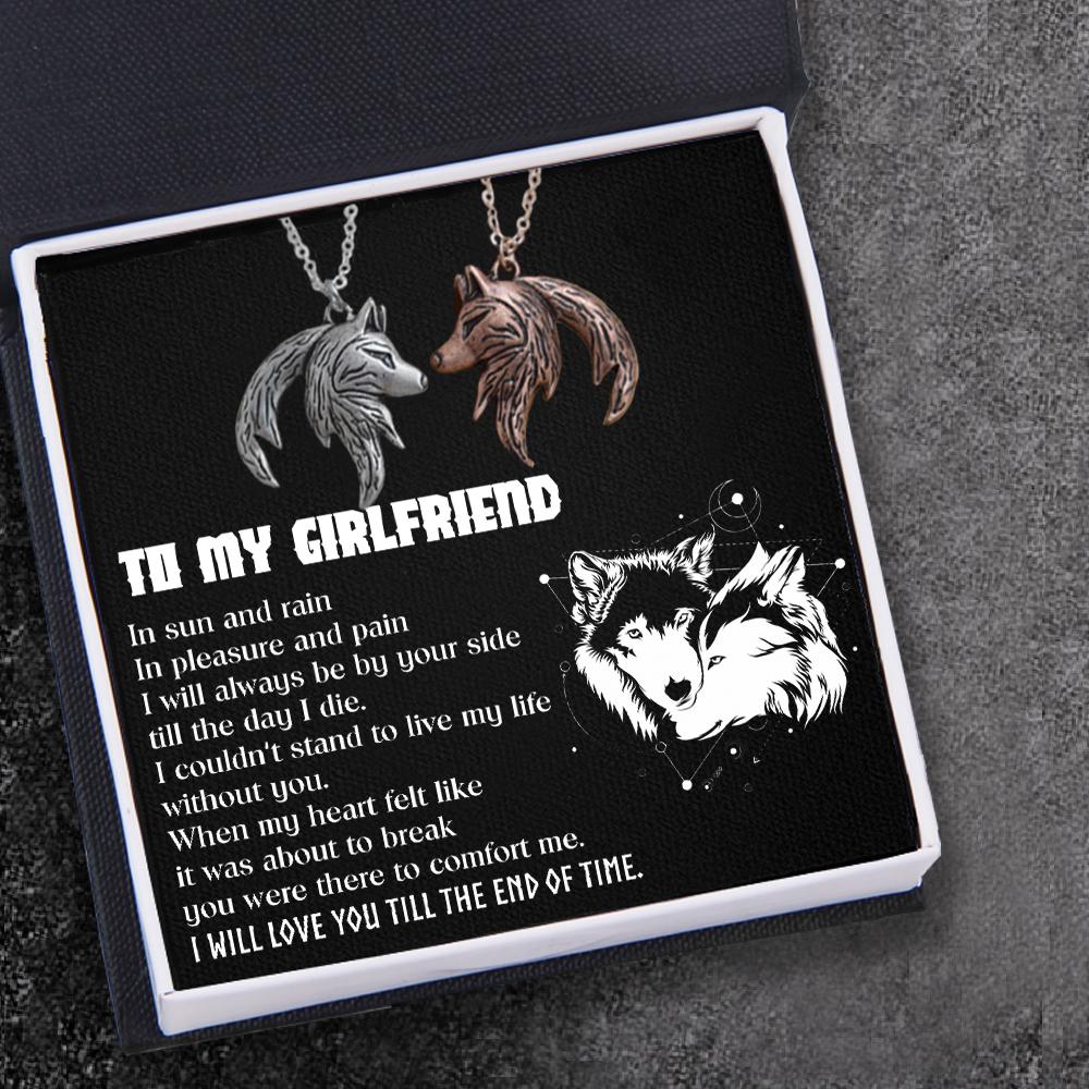 Couple Wolf Pendant Necklaces - To My Girlfriend - I Will Love You Till The End Of Time - Ukgnbd13001 - Love My Soulmate