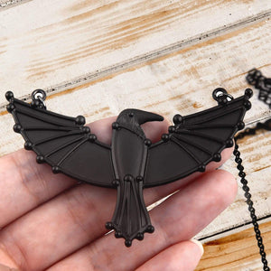 Dark Raven Necklace - Tattooed - To My Tattooed Girl - I Love Your Ink - Ukgncm13004