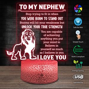 3D Led Light - Family - To My Nephew - I Believe In You - Ukglca27005