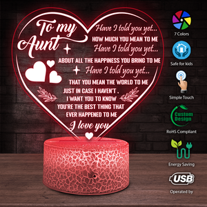 3D Led Light - Family - To My Aunt - I Love You - Ukglca30004