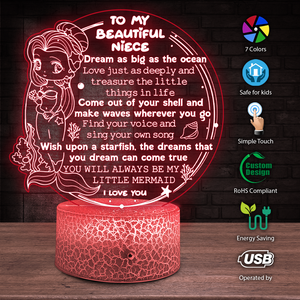 3D Led Light - Family - To My Niece - Dream As Big As The Ocean - Ukglca28013