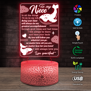 3D Led Light - Family - To My Niece - I Will Always Love You Love, Your Aunt - Ukglca28004