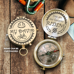 Personalised Engraved Compass - Cycling - To My Man - You Are My Favorite Riding - Ukgpb26049