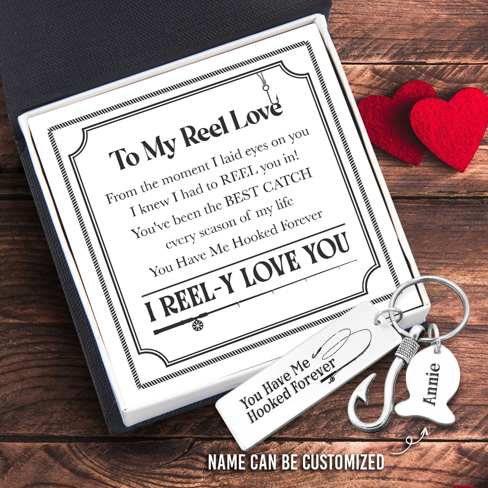 Personalised Fishing Hook Keychain - Fishing - To My Reel Love - You Have Me Hooked Forever - Ukgku13012