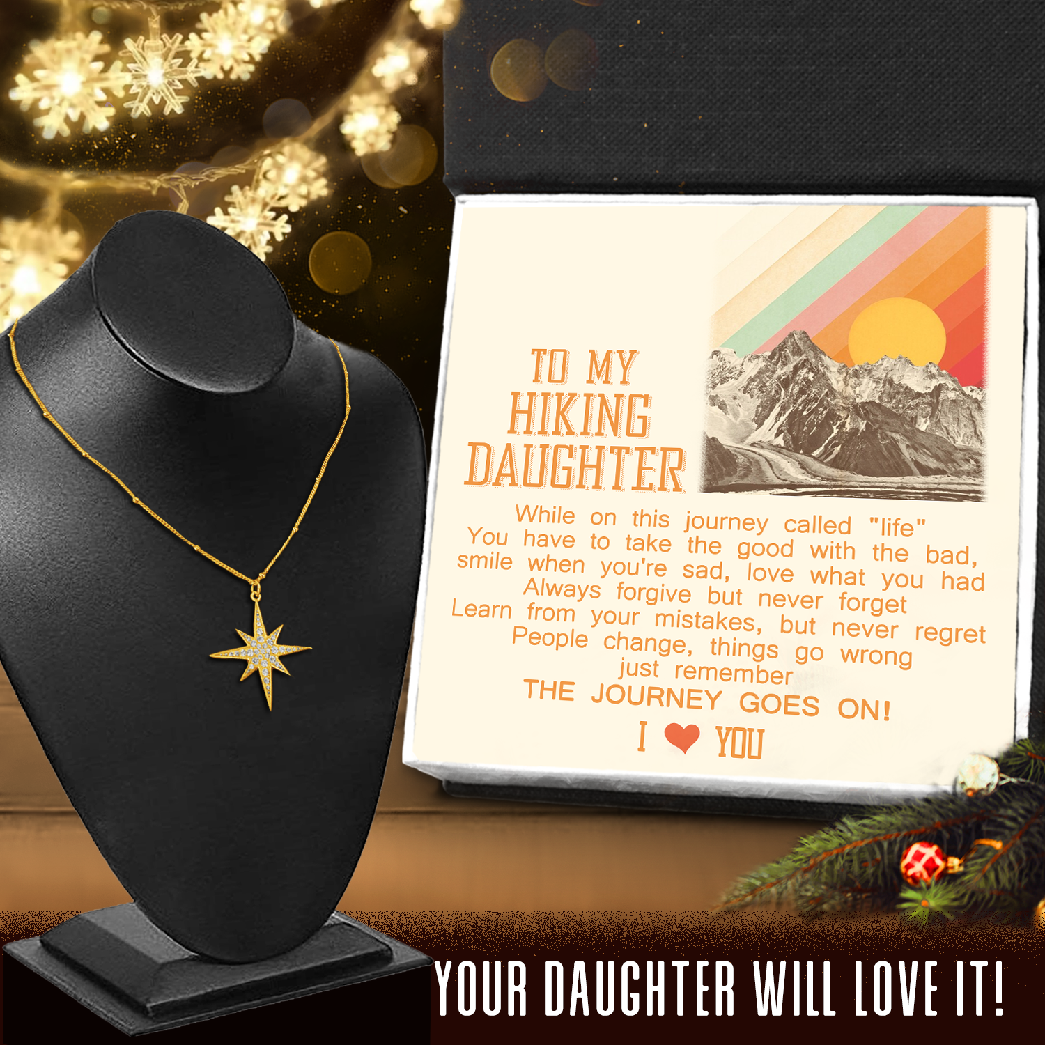 Polaris Necklace - Hiking - To My Hiking Daughter - You Have To Take The Good With The Bad - Ukgnnq17004