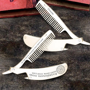Folding Comb - To My Viking Bearded Man With Love - Ukgec26001 - Love My Soulmate