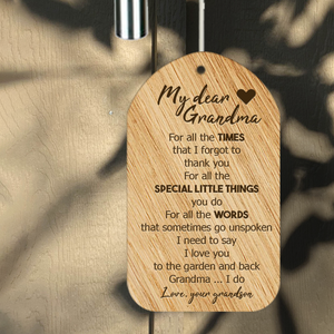 Message Wind Chimes - For Garden Lover - From Grandson - My Dear Grandma - I Need To Say I Love You - Ukglce21002