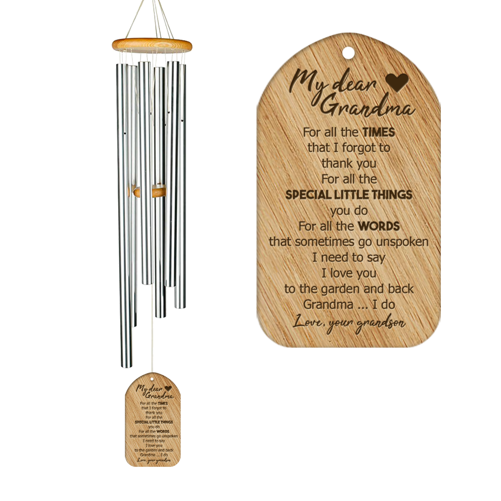 Message Wind Chimes - For Garden Lover - From Grandson - My Dear Grandma - I Need To Say I Love You - Ukglce21002