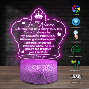 3D Led Light - Family - To My Niece - You Will Always Be My Beautiful Princess - Ukglca28005