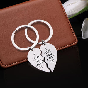 Heart Puzzle Keychain - I Love You More - I Love You Most - Ukgkf26001 - Love My Soulmate