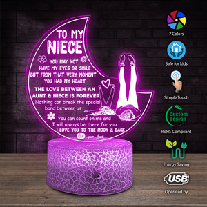 3D Led Light - Family - To My Niece - I Love You To The Moon & Back - Ukglca28007