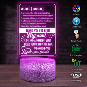 3D Led Light - Family - To My Aunt - Thank You For Being My Aunt - Ukglca30003