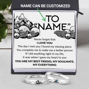 Mountain Sea Couple Promise Ring - Adjustable Size Ring  - Family - To My Man - How Much You Mean To Me - Ukgrlj26002