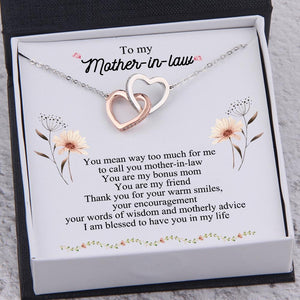Interlocked Heart Necklace - To My Mother-In-Law - Thank You For Your Warm Smiles - Ukgnp19001 - Love My Soulmate