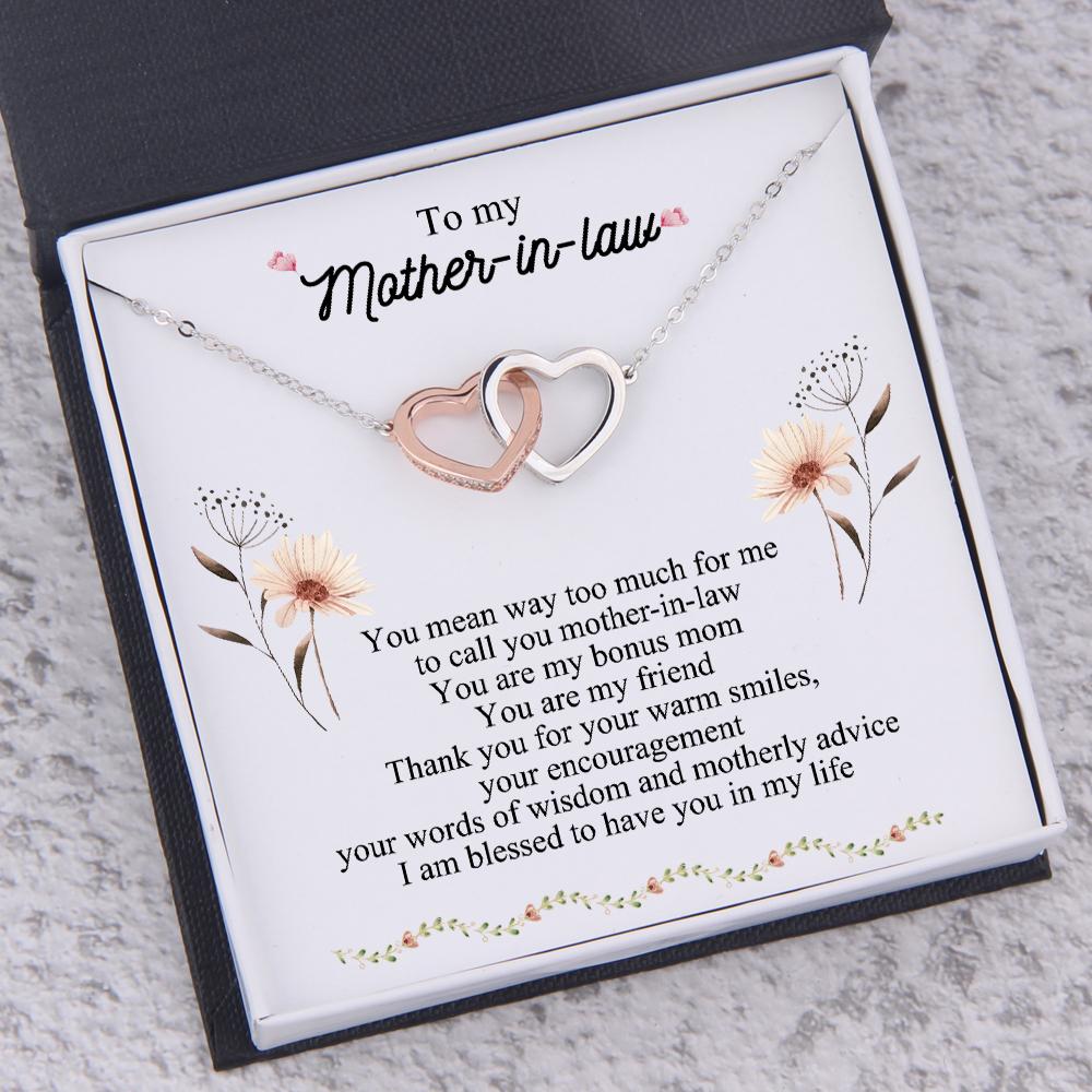 Interlocked Heart Necklace - To My Mother-In-Law - Thank You For Your Warm Smiles - Ukgnp19001 - Love My Soulmate