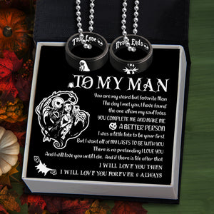 Couple Pendant Necklaces - Skull - To My Man - True Love Never Ends - Ukgnw26011