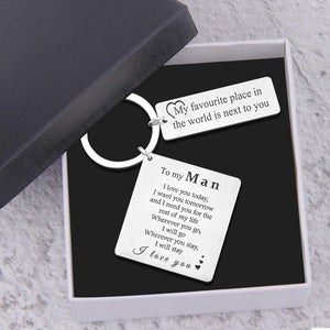 Personalised Calendar Keychain - To My Man - My Favourite Place In The World Is Next To You - Ukgkr26001 - Love My Soulmate