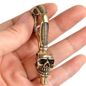Skull Keychain Holder - To My Father - From Daughter - Thanks For Loving Me As Much As You Love Your Motorcycles - Ukgkci18003